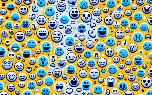 HD desktop wallpaper featuring a vibrant collection of various emoticons for a cheerful background.