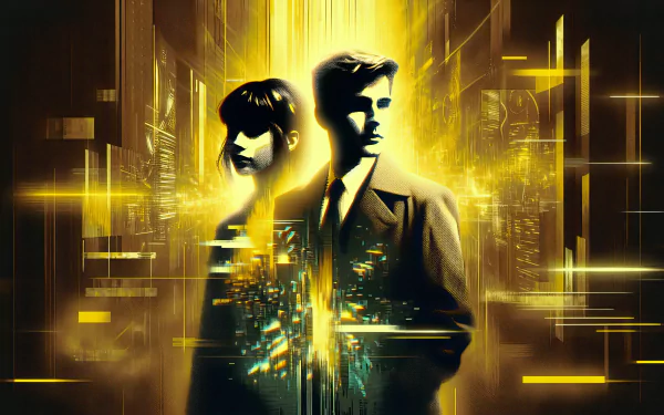 HD wallpaper featuring artistic depiction of two best friends in a dynamic, golden digital backdrop.