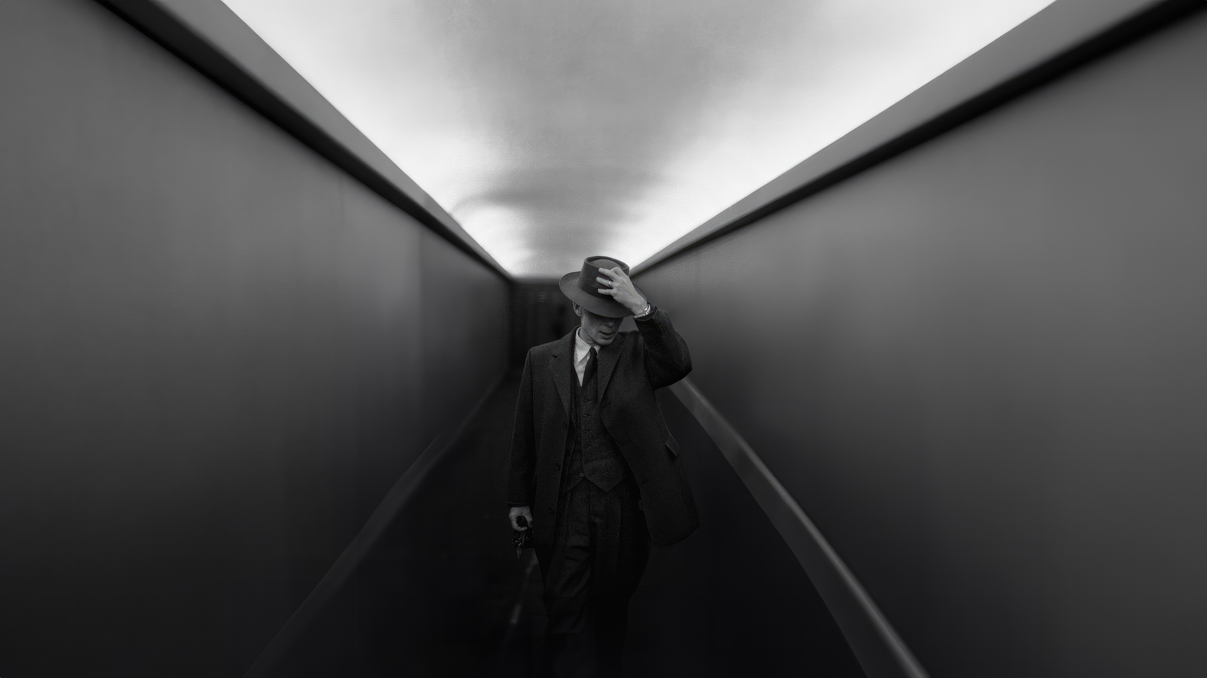 Oppenheimer Movie HD Wallpaper – Atmospheric Monochrome Cinematic Scene