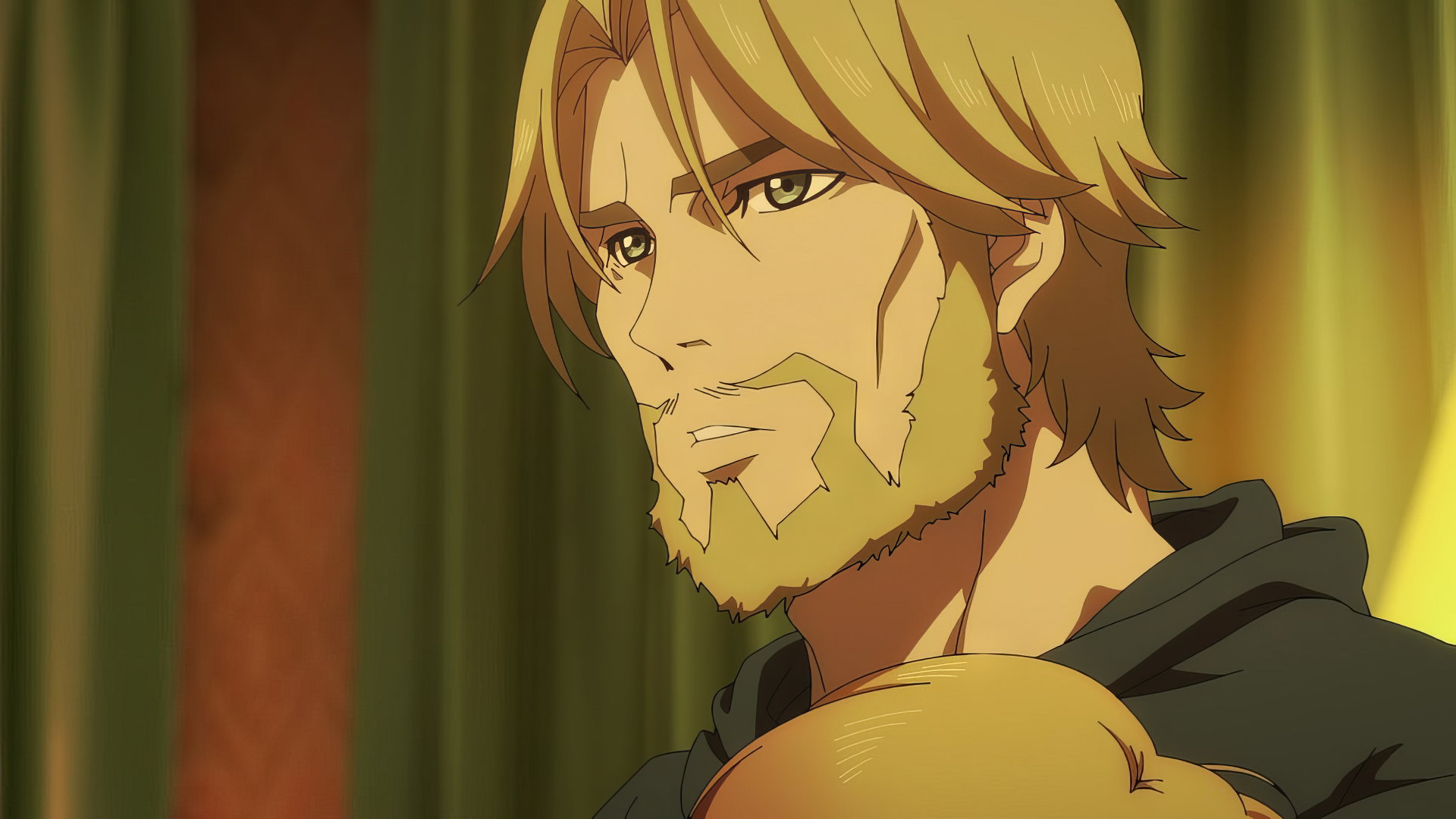 Anime character from Ninja Kamui against a curtain backdrop, HD wallpaper for desktop background.