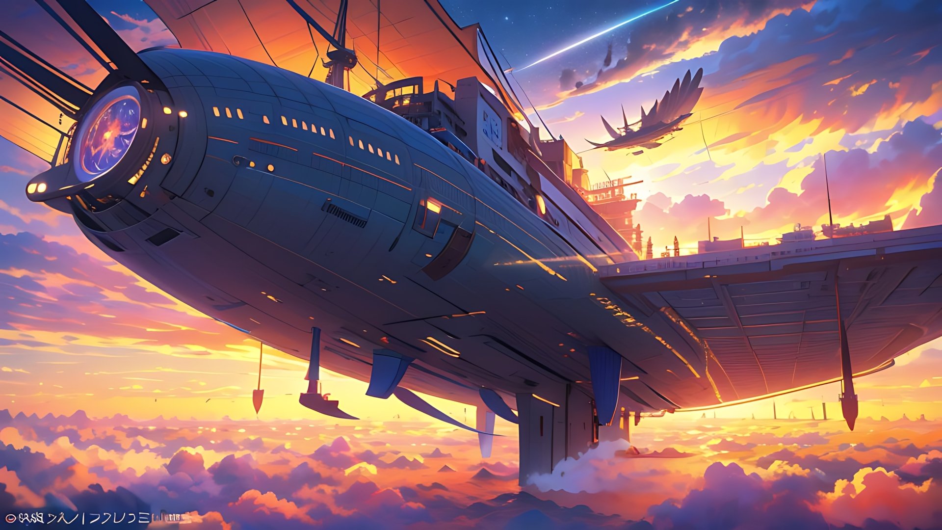 anime landscape | magical plane by lukychandra