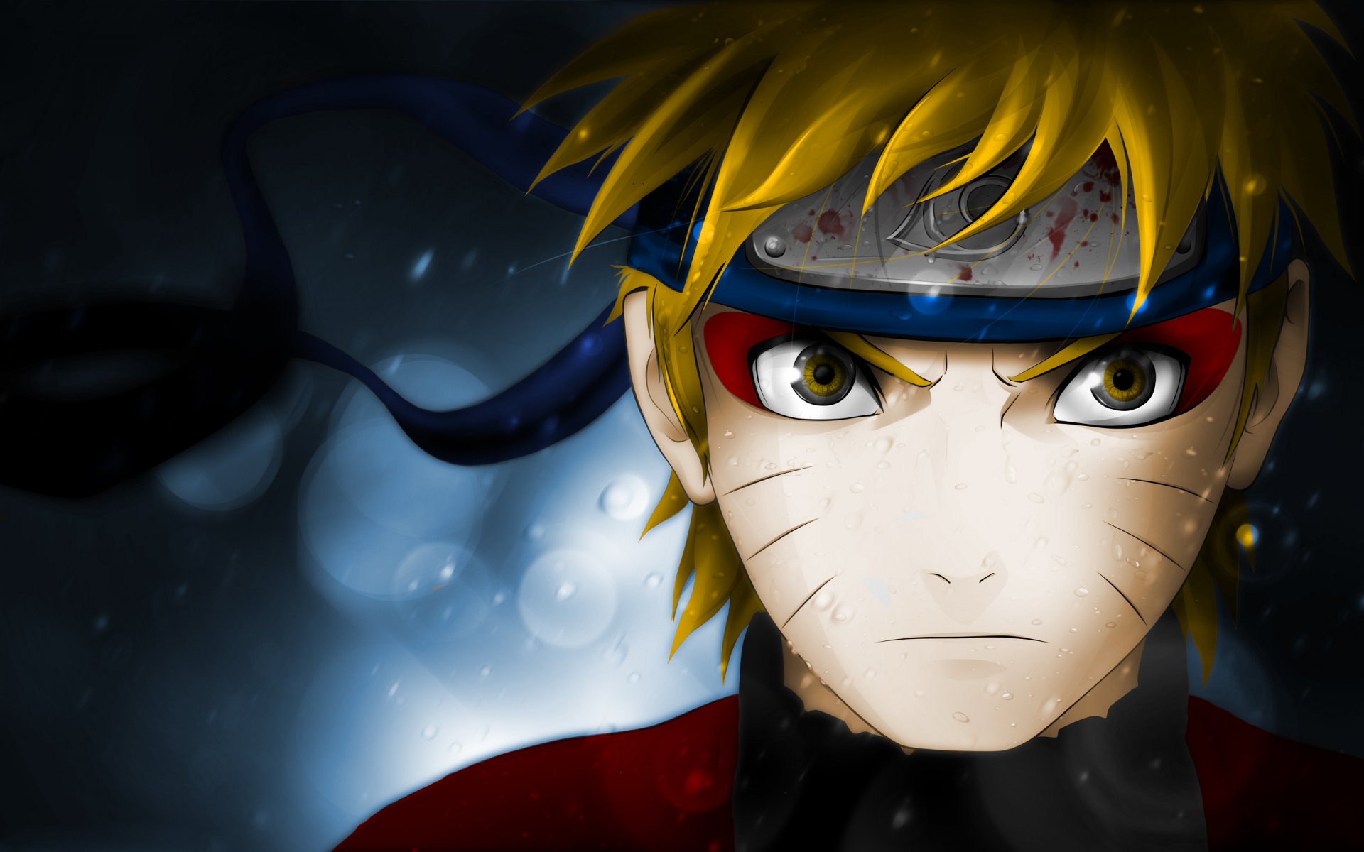 HD wallpaper featuring Naruto Uzumaki, a dynamic anime character with blonde hair and a determined expression, set against a dark, atmospheric background.