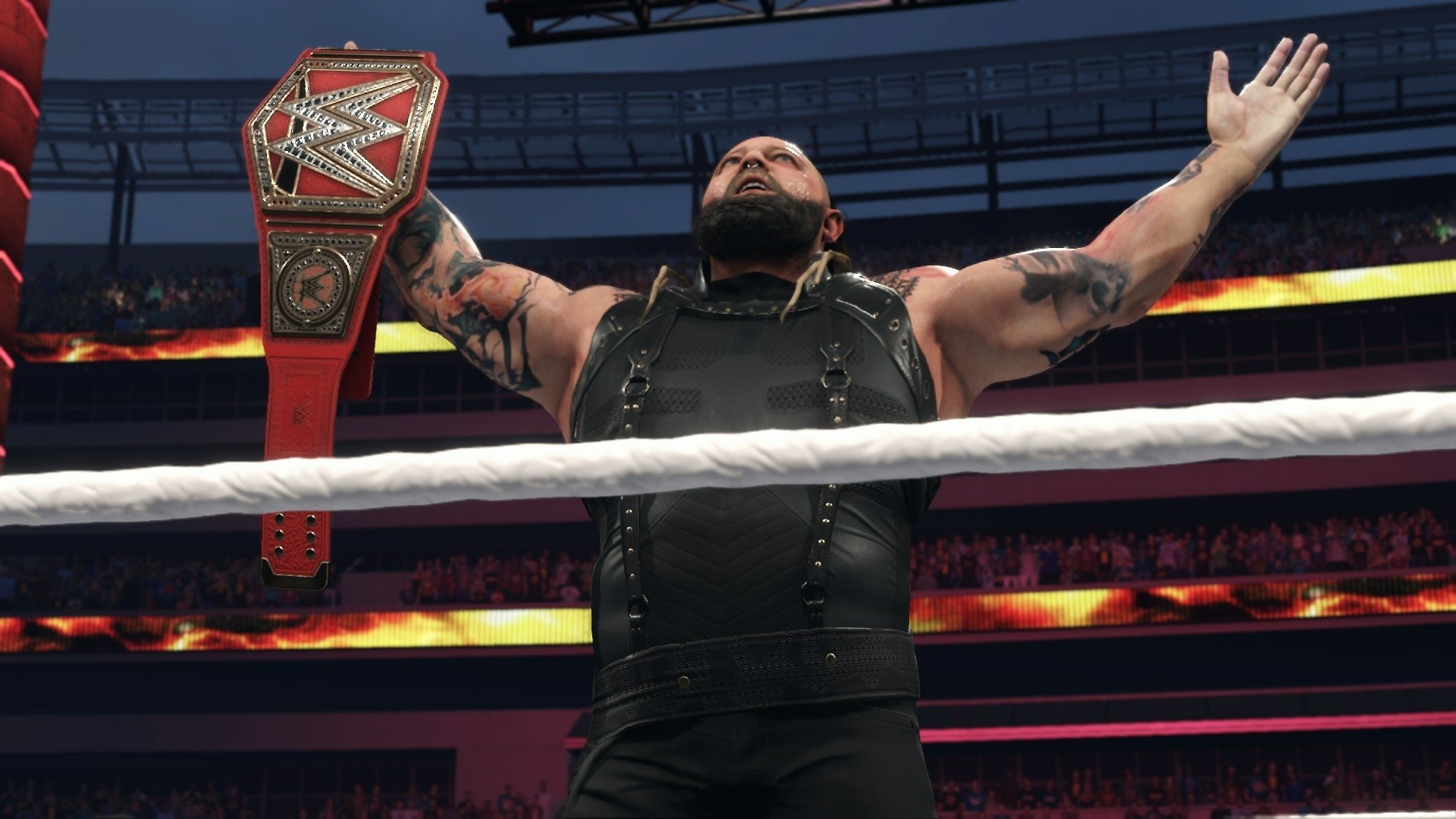 WWE 2K24 Champion Victory Pose - HD Desktop Wallpaper