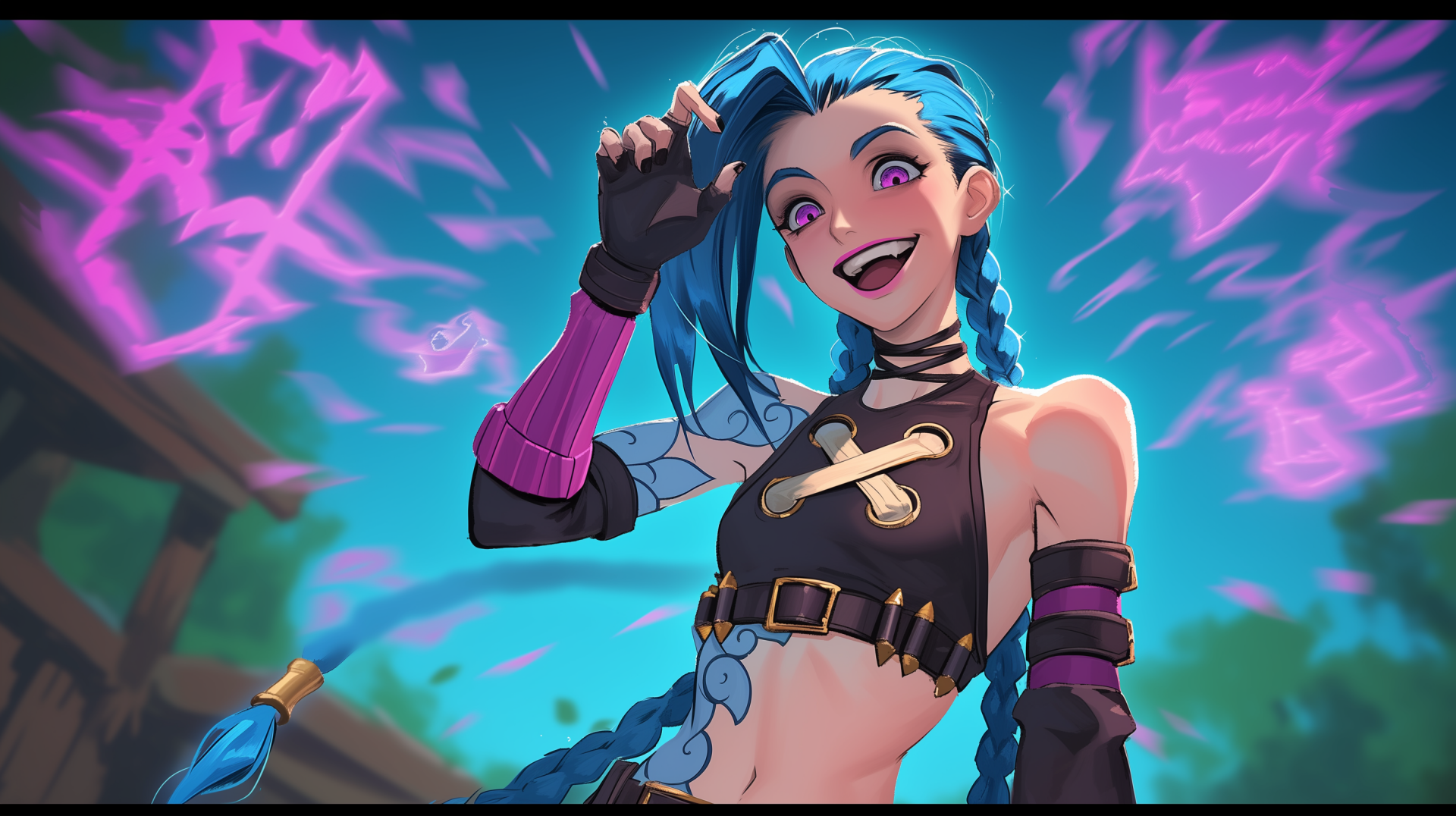 Anime-Style Jinx from League of Legends - HD Wallpaper by patrika