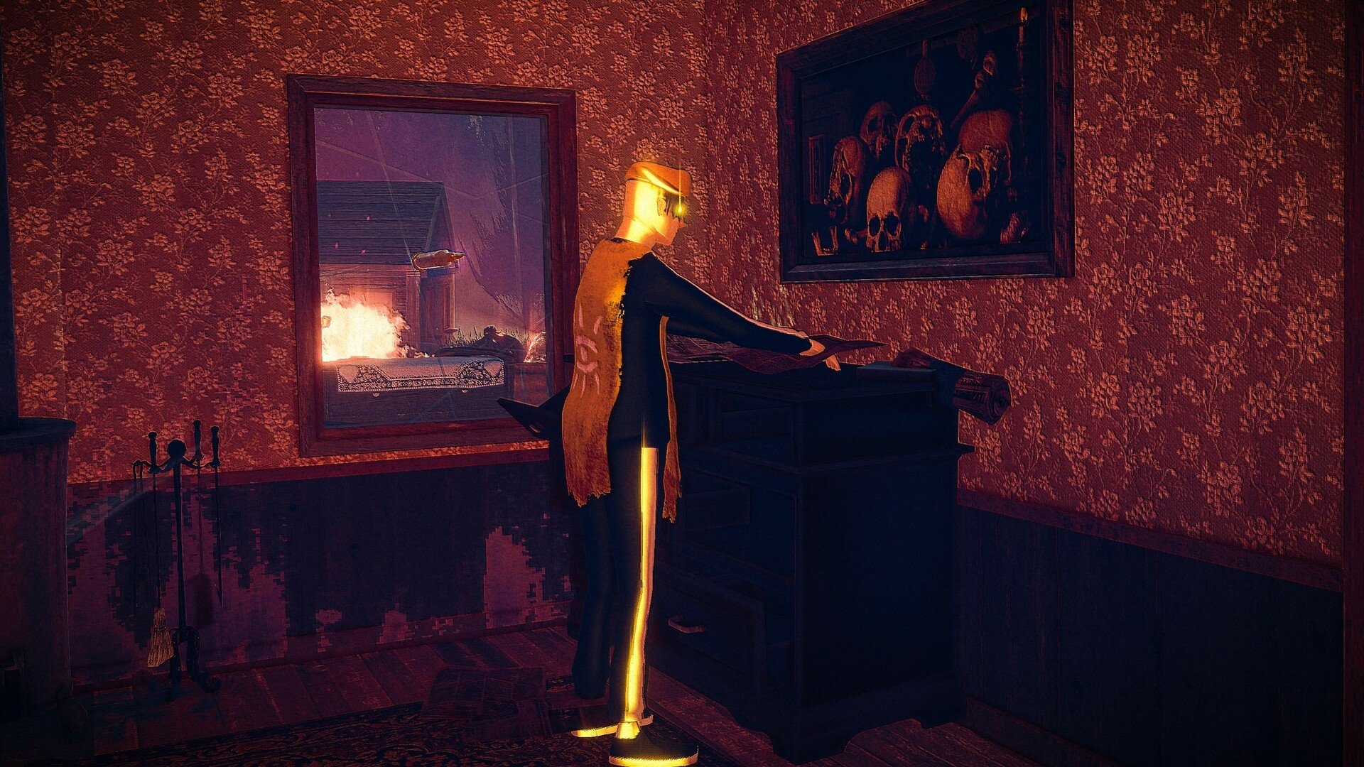 Children of the Sun game character in a vividly lit room, HD wallpaper for desktop background.