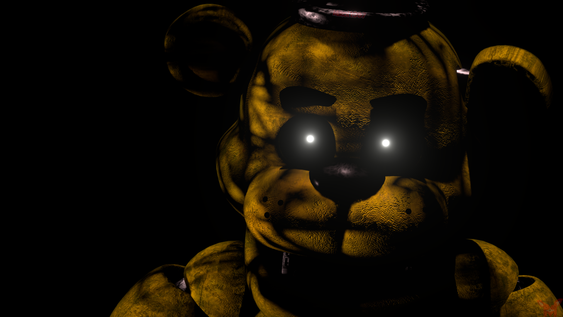 8K Ultra HD wallpaper featuring the original animatronic Freddy Fazbear from Fazbear Entertainment’s Freddy Fazbear's Pizza, classic Five Nights at Freddy's character.