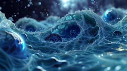 Abstract blue water shapes HD desktop wallpaper and background.