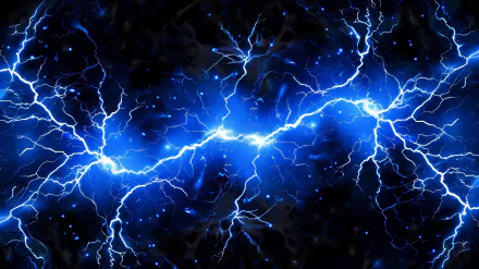 HD wallpaper of vibrant blue lightning bolts for desktop background.