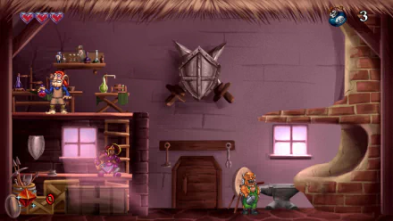 HD desktop wallpaper featuring a scene from Arzette: The Jewel of Faramore video game with characters and interior setting.