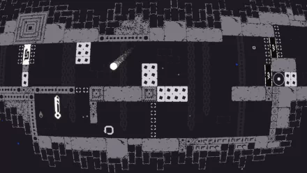 HD wallpaper of Qomp 2 video game featuring abstract black and white pixel art design for desktop background.