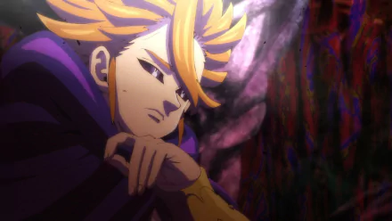 HD wallpaper featuring an anime character from The Seven Deadly Sins: Four Knights of the Apocalypse, leaning thoughtfully with a dramatic backdrop.