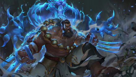 HD desktop wallpaper featuring Udyr from League of Legends video game unleashing his power.