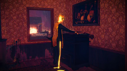 Children of the Sun game character in a vividly lit room, HD wallpaper for desktop background.