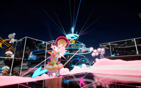 HD wallpaper featuring dynamic Foamstars video game scene with vibrant character and futuristic neon graphics for desktop background.