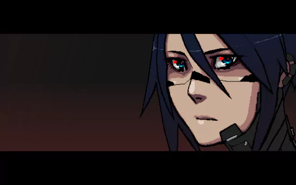 HD desktop wallpaper featuring a close-up of a character from the video game SIGNALIS.