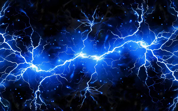 HD wallpaper of vibrant blue lightning bolts for desktop background.