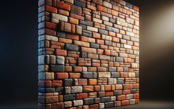 HD desktop wallpaper featuring a textured brick wall with varied hues under subtle lighting.