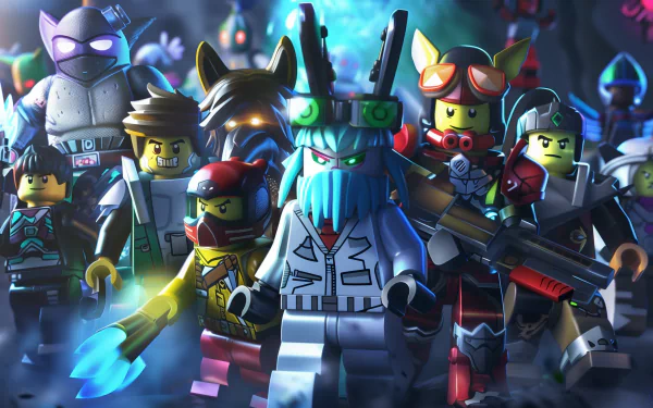 HD Roblox-themed desktop wallpaper featuring dynamic characters in action poses