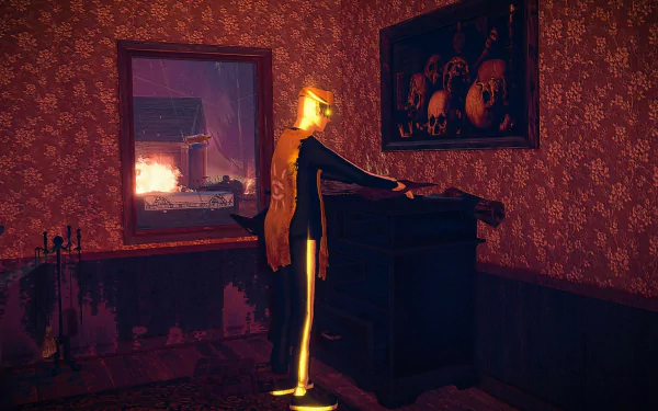 Children of the Sun game character in a vividly lit room, HD wallpaper for desktop background.