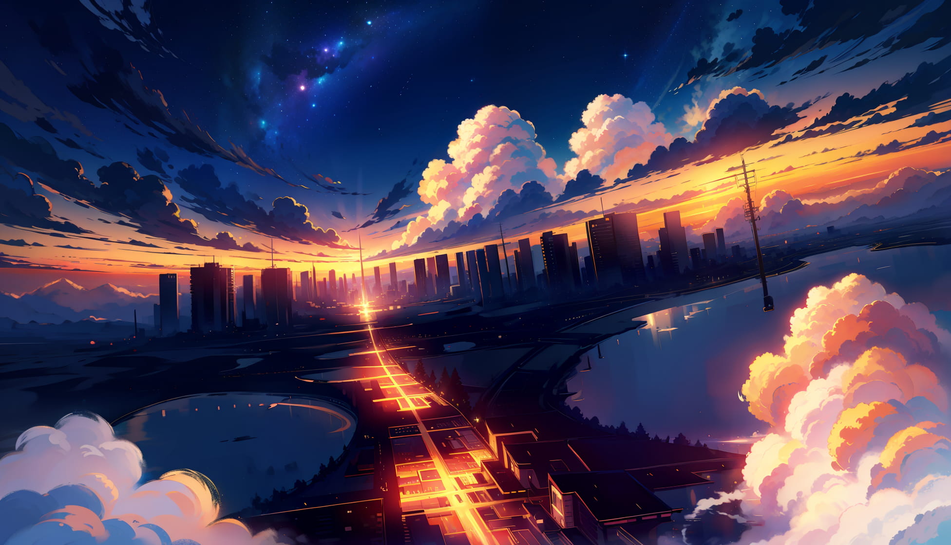 Download Landscape Sky Cloud Scenery Anime Landscape HD Wallpaper