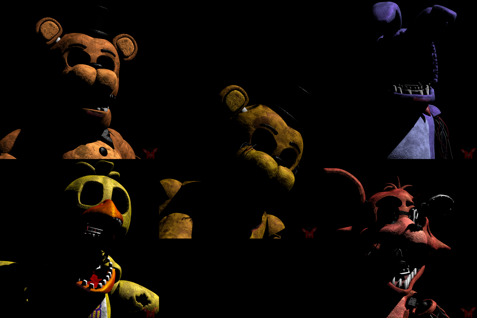 Download Withered Freddy (Five Nights At Freddy's) Golden Freddy (Five Nights At Freddy's) Video Game Five Nights At Freddy's 2 Five Nights At Freddy's 8k Ultra HD Wallpaper by Mikol1987