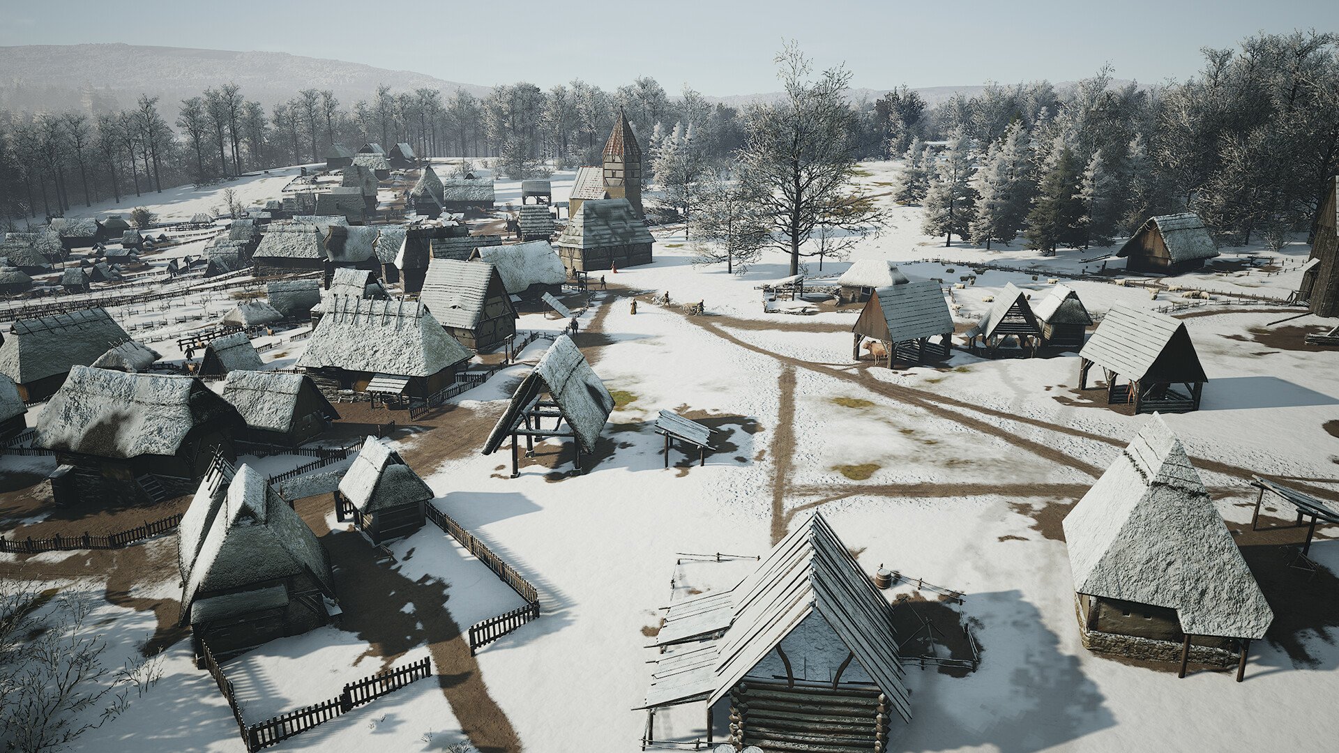 Manor Lords: Winter Village HD Wallpaper