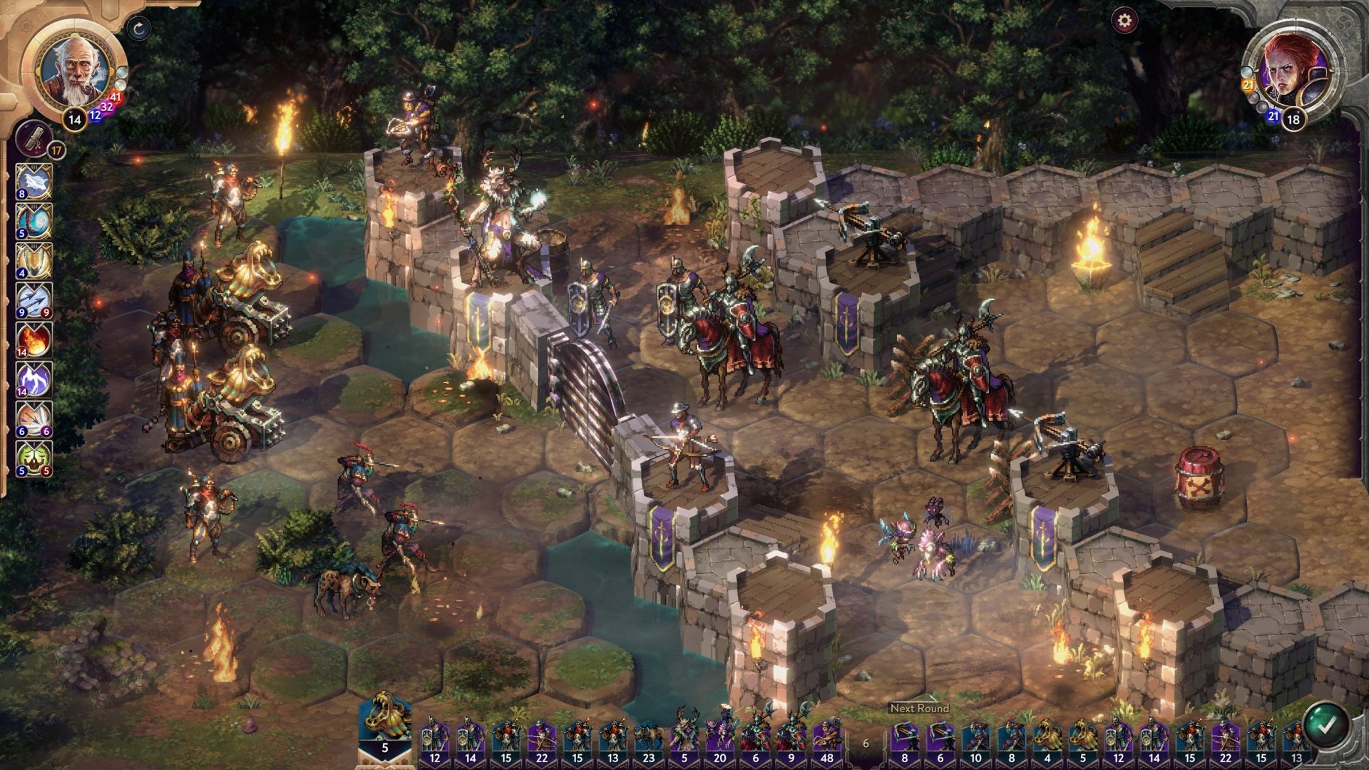 HD desktop wallpaper of the video game Songs of Conquest, featuring a detailed battle scene with characters and landscapes.