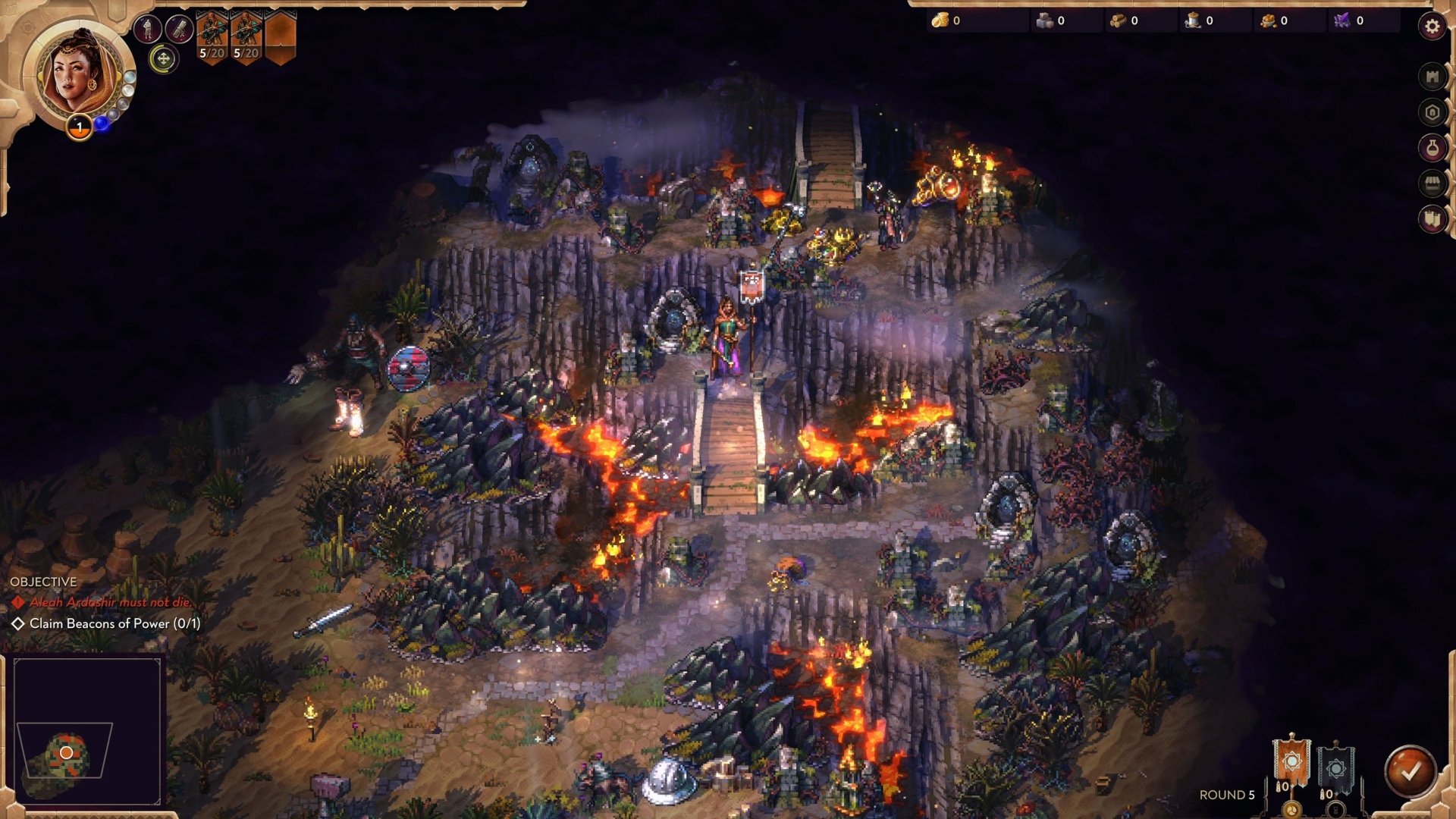 HD desktop wallpaper of the video game Songs of Conquest, depicting a detailed and vibrant in-game setting with fiery landscapes and enthralling scenery.