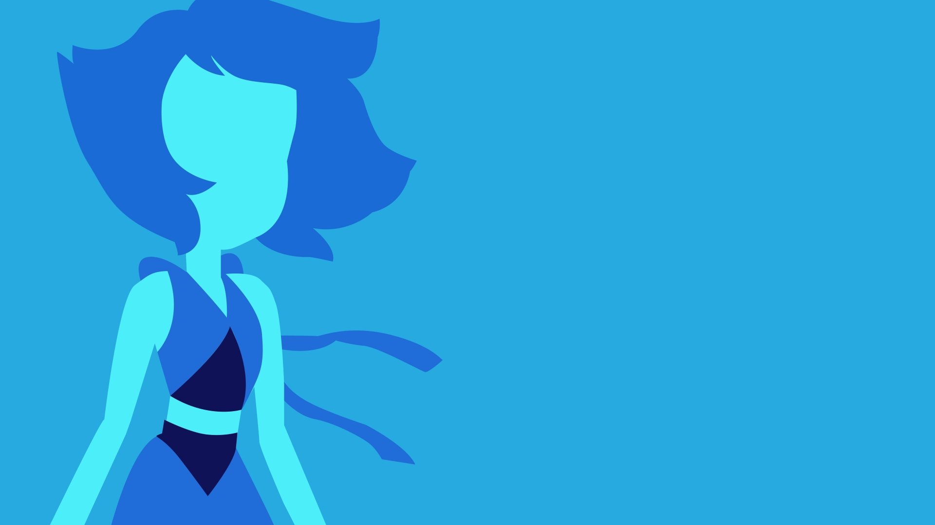 HD desktop wallpaper featuring Lapis Lazuli from the TV show Steven Universe, rendered in a simple and vibrant blue-toned art style.