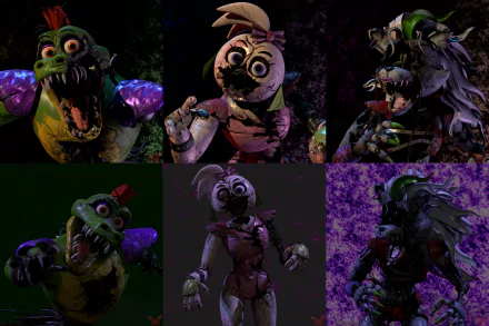 Glamrock Freddy (Five Nights at Freddy's) Roxanne Wolf (Five Nights at Freddy's) video game Five Nights at Freddy's: Security Breach Five Nights at Freddy's HD Desktop Wallpaper | Background Image