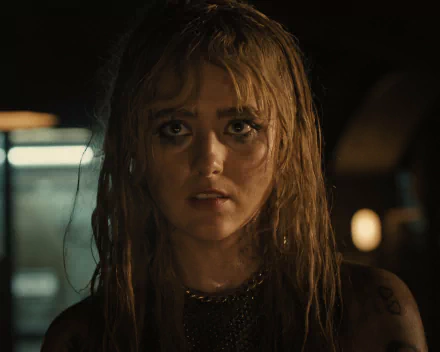 HD desktop wallpaper featuring Kathryn Newton in a dramatic scene from the movie Abigail (2024).