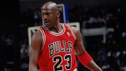 HD desktop wallpaper featuring Michael Jordan in a Chicago Bulls jersey, tagged with Sports and NBA.
