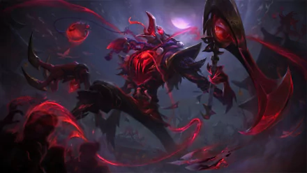 HD desktop wallpaper featuring Fiddlesticks from League of Legends, showcasing the eerie and intimidating character with dark, vivid colors and intricate details.