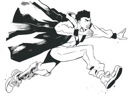 HD desktop wallpaper and background featuring an energetic character from the video game Aerial_Knight's Never Yield, depicted in mid-action with dynamic motion lines and a dramatic pose.