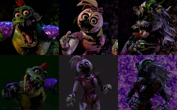 Glamrock Freddy (Five Nights at Freddy's) Roxanne Wolf (Five Nights at Freddy's) video game Five Nights at Freddy's: Security Breach Five Nights at Freddy's HD Desktop Wallpaper | Background Image