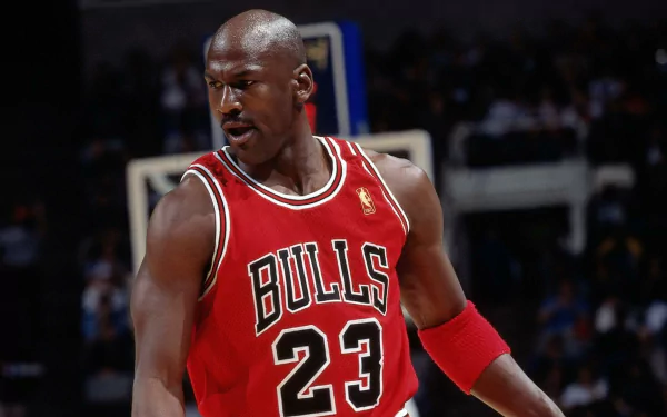 HD desktop wallpaper featuring Michael Jordan in a Chicago Bulls jersey, tagged with Sports and NBA.