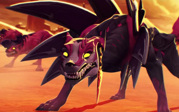 HD desktop wallpaper of Naafiri from League of Legends, featuring an intense artwork of the character in a vibrant, dynamic pose, set against a dramatic background.