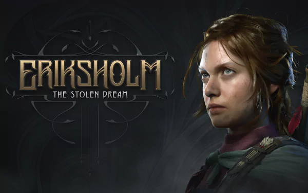 HD desktop wallpaper and background featuring a character from the video game Eriksholm: The Stolen Dream, showcasing elaborate graphics and a determined character expression.