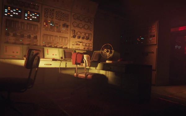 HD wallpaper and background of Still Wakes the Deep showing a dimly lit control room with various monitors and panels, exuding a mysterious atmosphere.