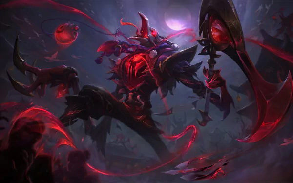 HD desktop wallpaper featuring Fiddlesticks from League of Legends, showcasing the eerie and intimidating character with dark, vivid colors and intricate details.