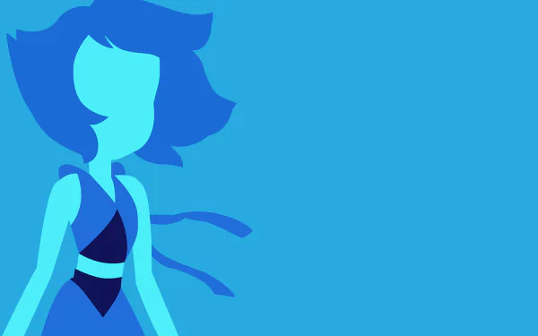 HD desktop wallpaper featuring Lapis Lazuli from the TV show Steven Universe, rendered in a simple and vibrant blue-toned art style.