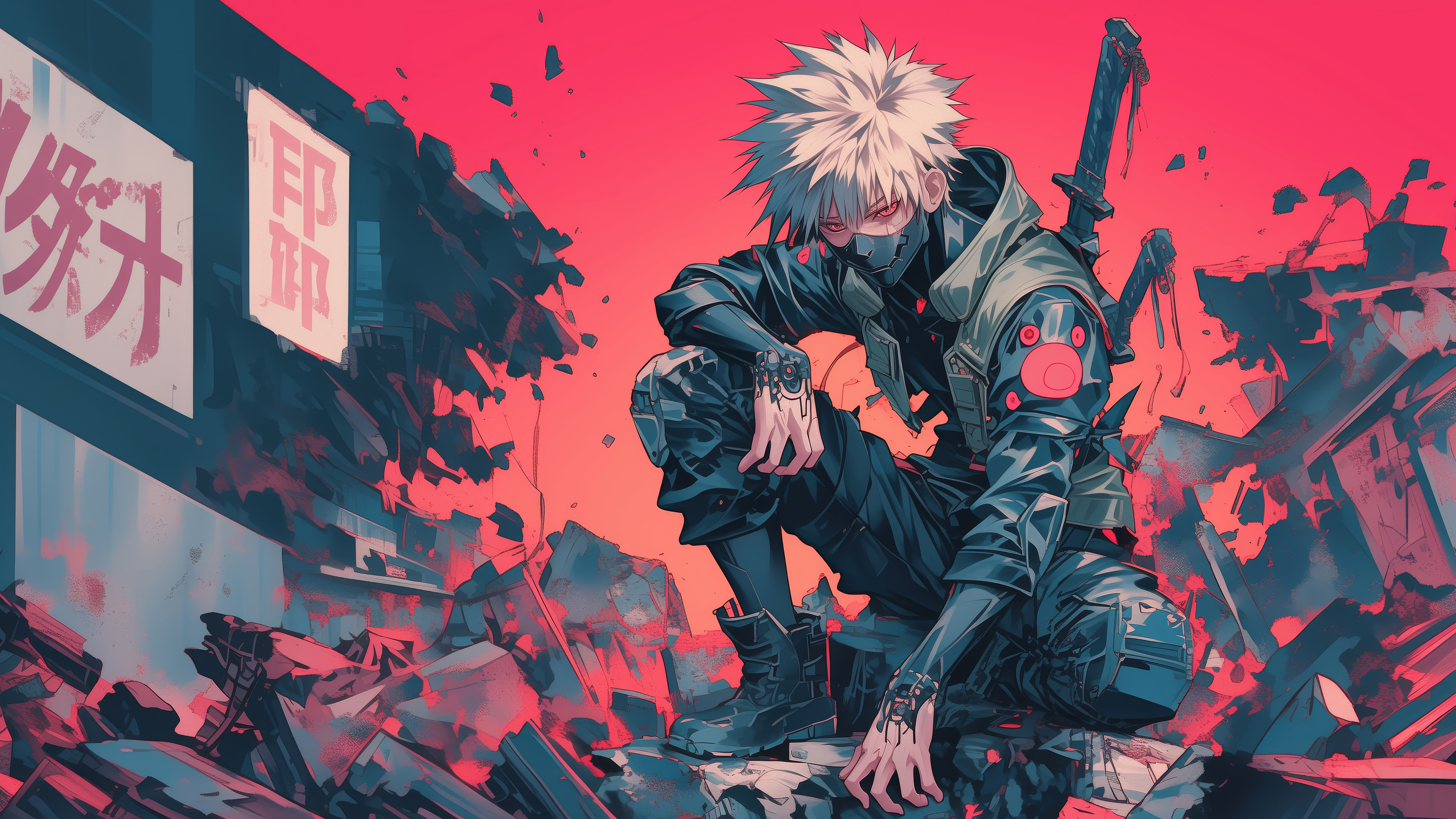 Kakashi Hatake Cyberpunk Ninja 4K Ultra HD Wallpaper