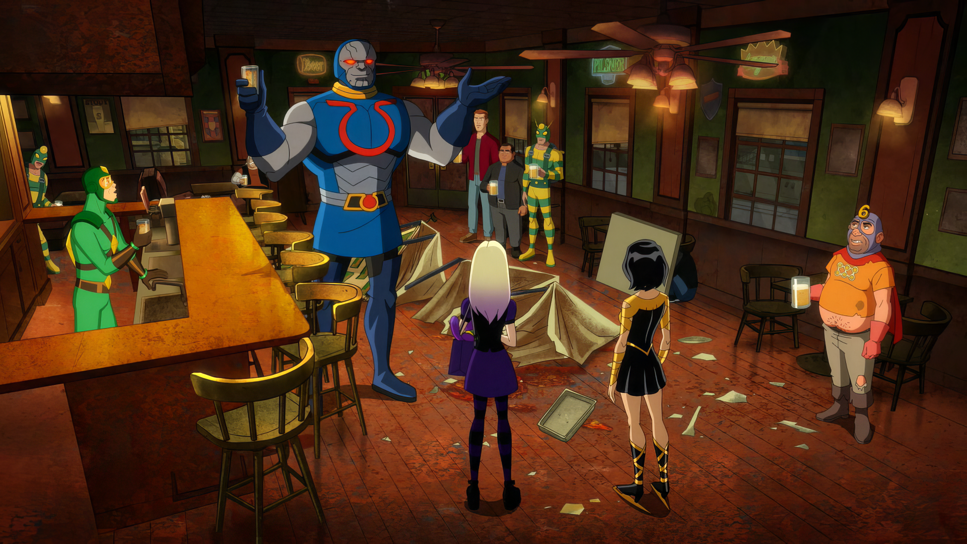 HD desktop wallpaper featuring characters and themes from the TV show Kite Man: Hell Yeah! adds a vibrant touch to your screen.