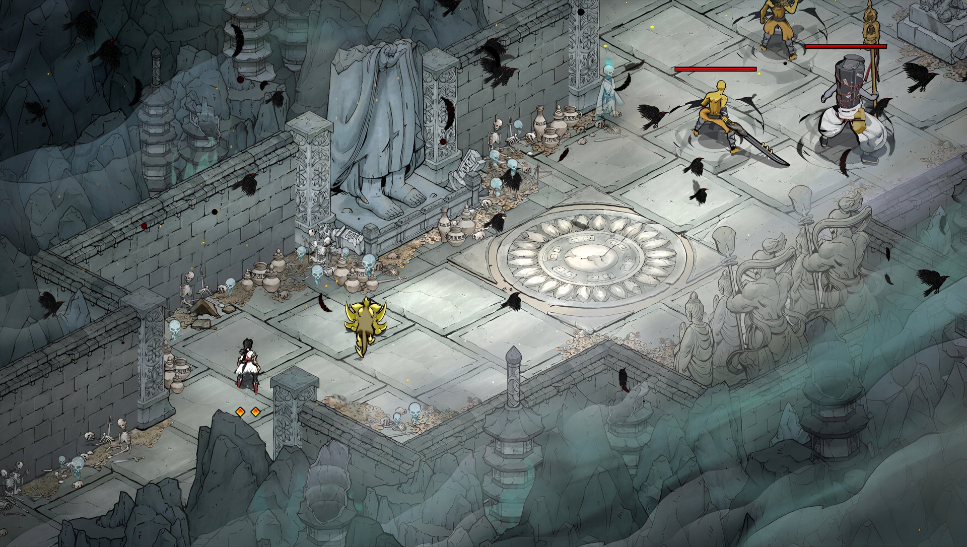 HD desktop wallpaper featuring vibrant art from the video game Realm of Ink, showcasing imaginative landscapes and characters that immerse viewers in a whimsical world.