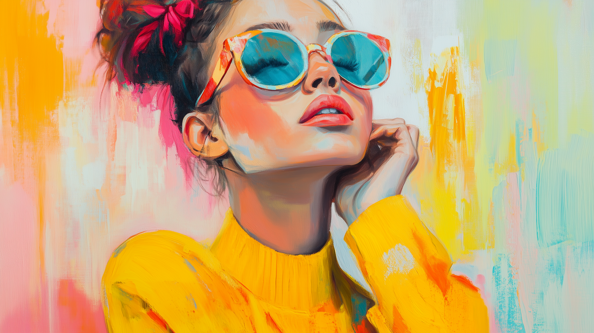 A stylish woman in a preppy outfit is featured in this HD desktop wallpaper, creating a chic and modern backdrop for your screen.