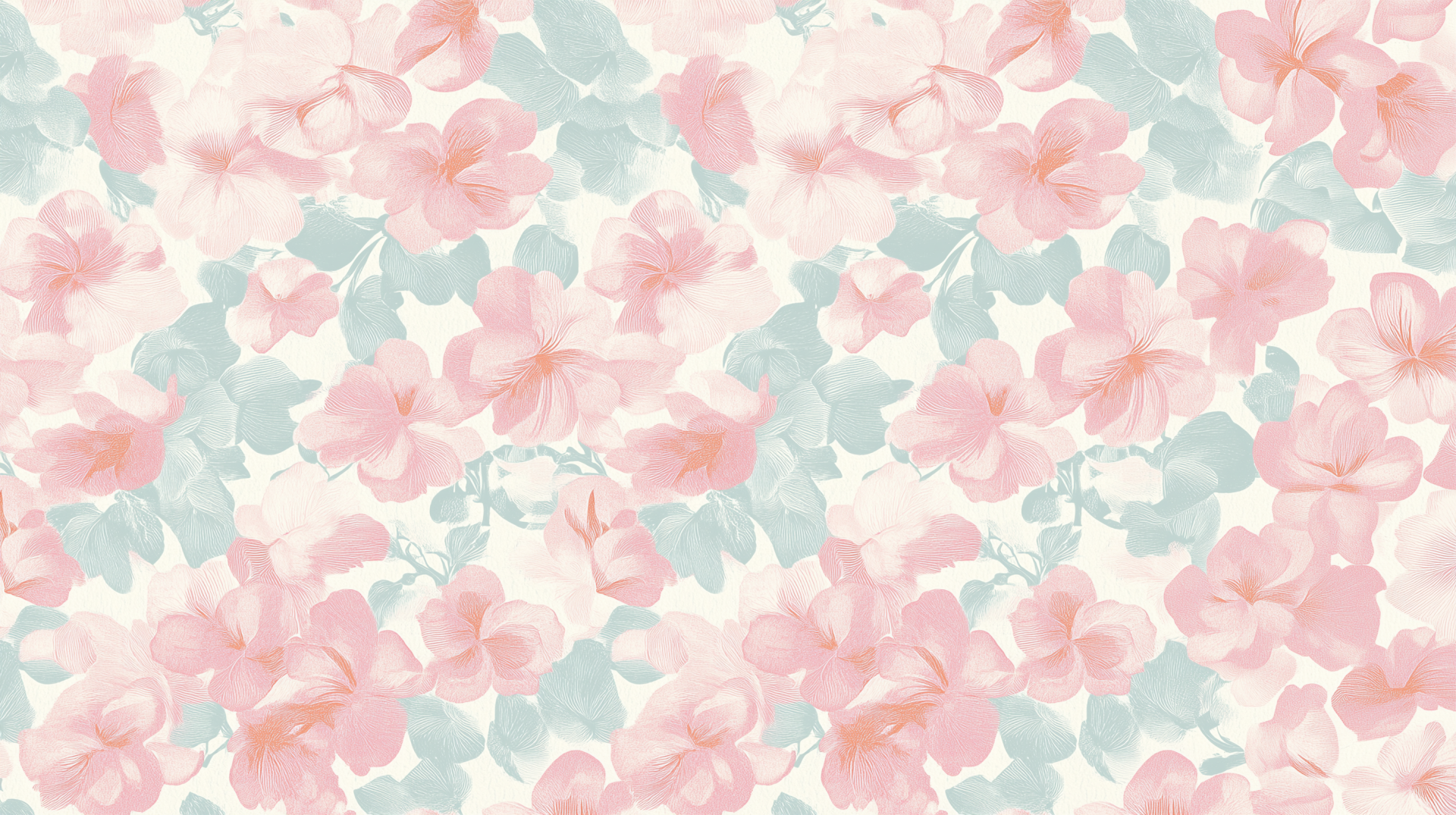 A delicate HD wallpaper featuring a coquette aesthetic with soft pink and blue floral patterns, creating a serene and inviting backdrop for any desktop.