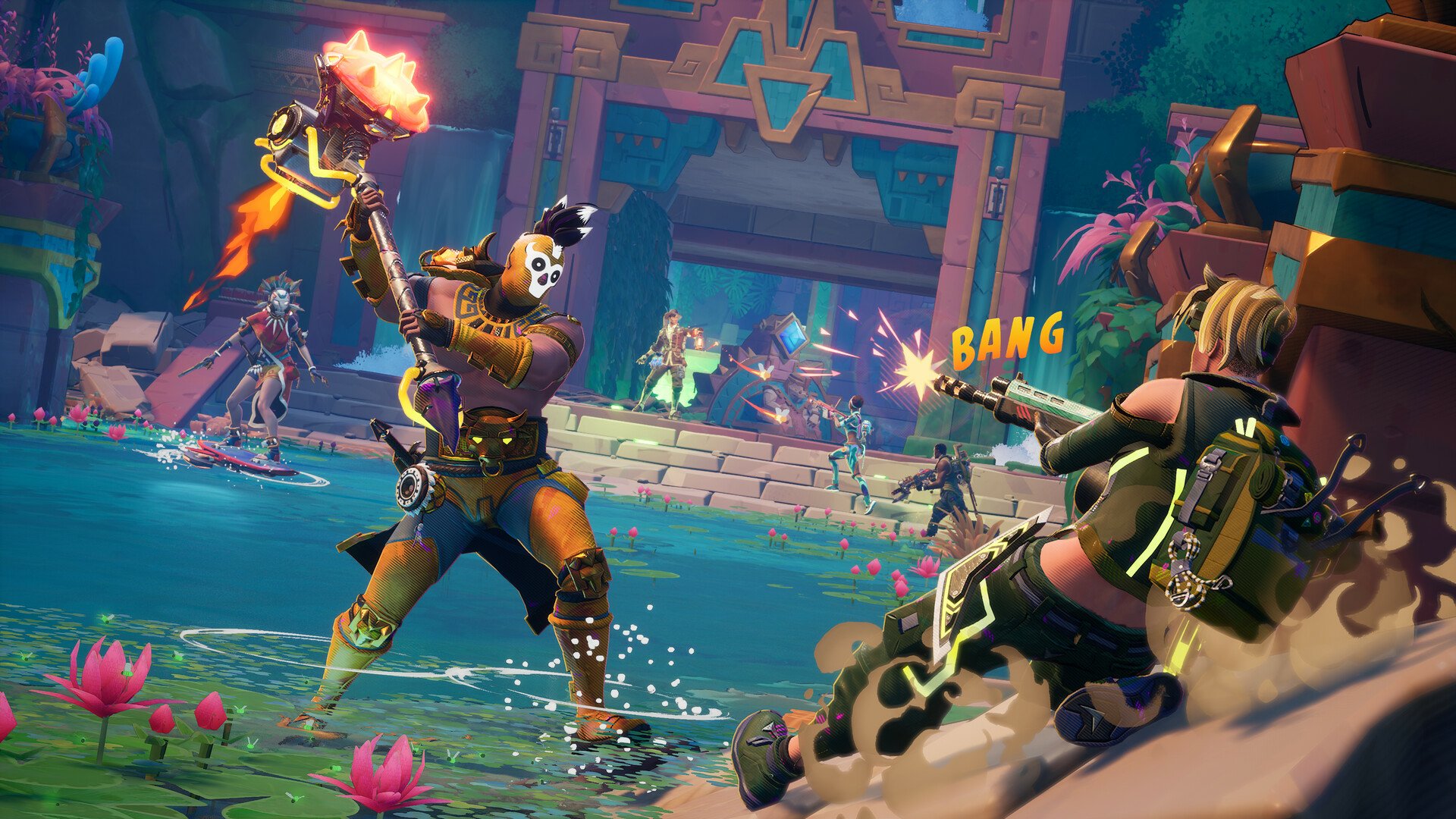 HD desktop wallpaper featuring art from the video game Hawked, showcasing vibrant graphics and a dynamic design. Great for gamers looking to enhance their screen backgrounds.