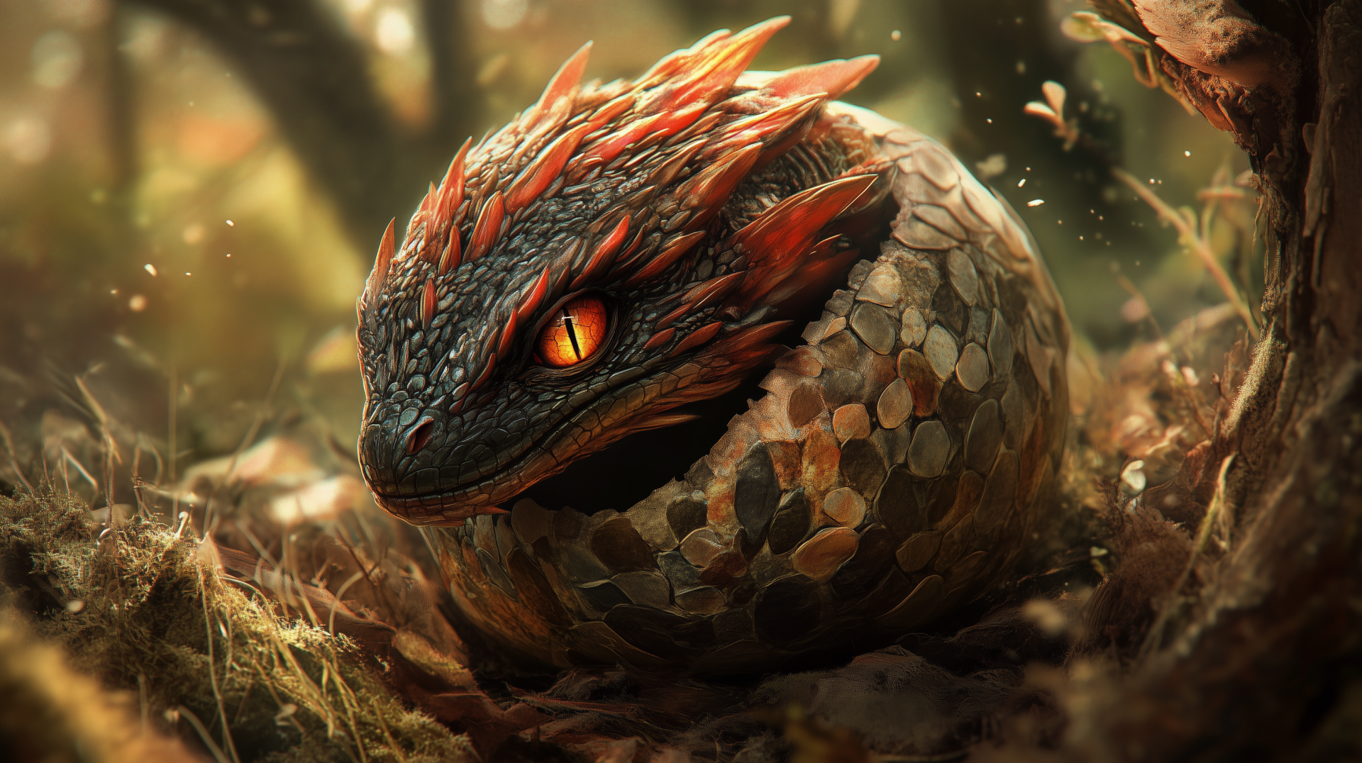 A stunning HD desktop wallpaper featuring a mystical dragon egg, set against a captivating fantasy backdrop that ignites the imagination.