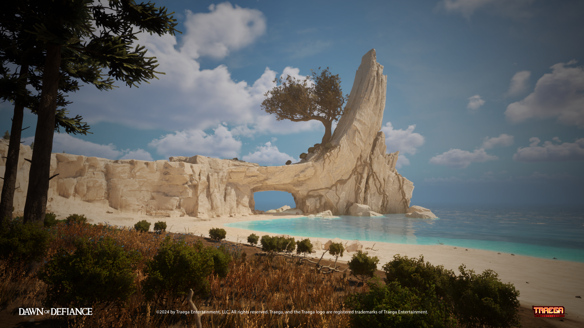 HD desktop wallpaper featuring artwork from the video game Dawn of Defiance, showcasing a dynamic and immersive gaming landscape.