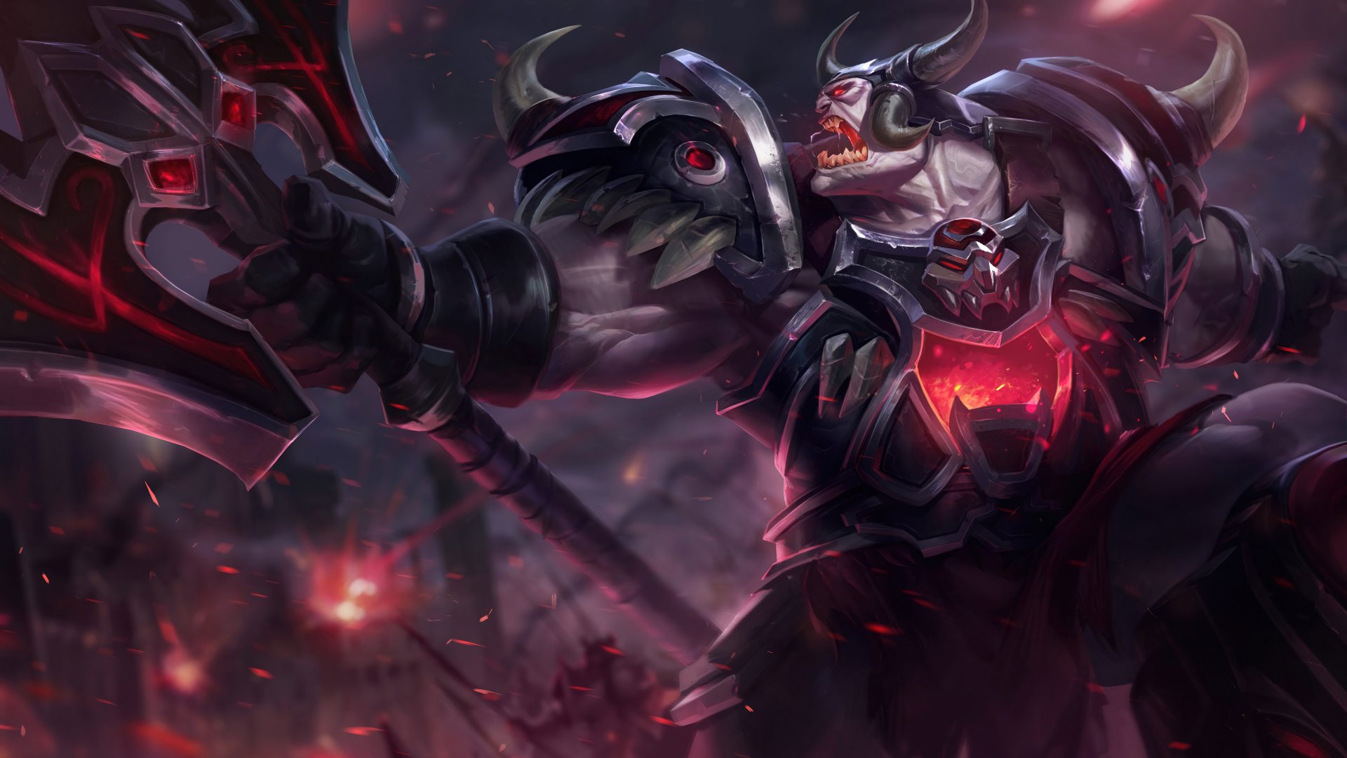 HD desktop wallpaper featuring Sion from League of Legends, showcasing the vibrant world of League of Legends: Wild Rift in a striking visual display.